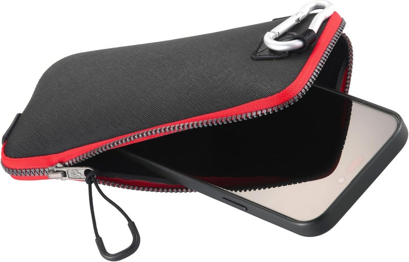 OneJoy Phone Sleeve Lightweight Cell Phone Pouch for Mobile Protection, Slim Fit and Durable, with Clip-on for Easy Carrying, Enough for 6.1" to 6.9" Cellphone [ Black ] - Image 3